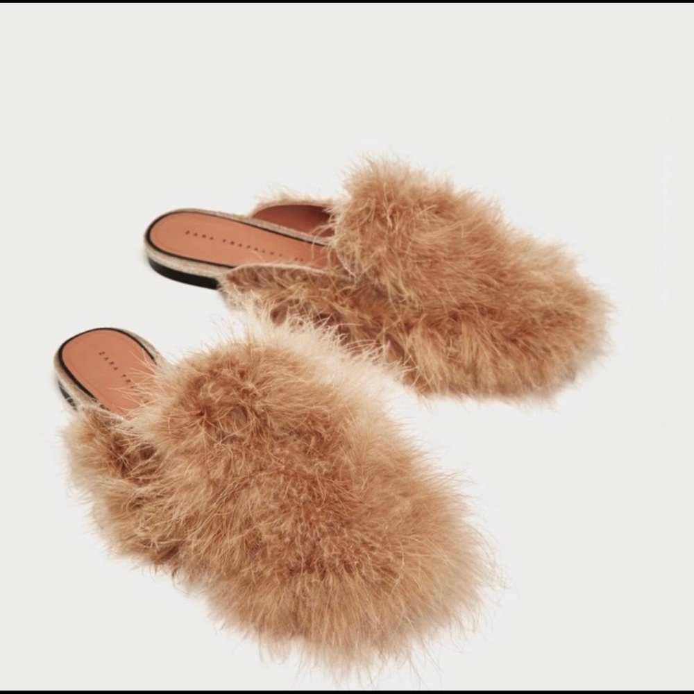 SOLD Zara Feather Mules
